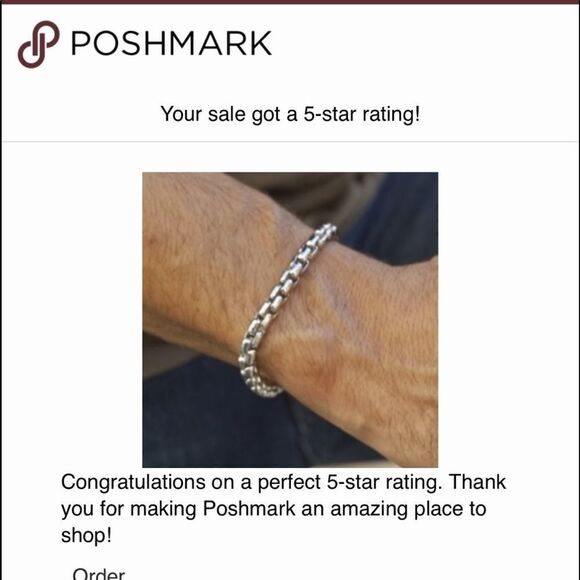 Men’s Solid 925 Sterling Box Link Chain Bracelet - Picture 7 of 7